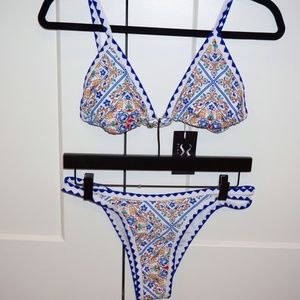 NWT! BIKINX Womens Swimsuits Micro Bikini Ditsy Floral Two Piece Sets Bath